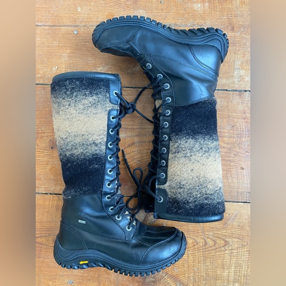 UGG Adirondack Tall Leather & Shearling Ombré Winter Boots — Rare Color Way - Picture 2 of 15